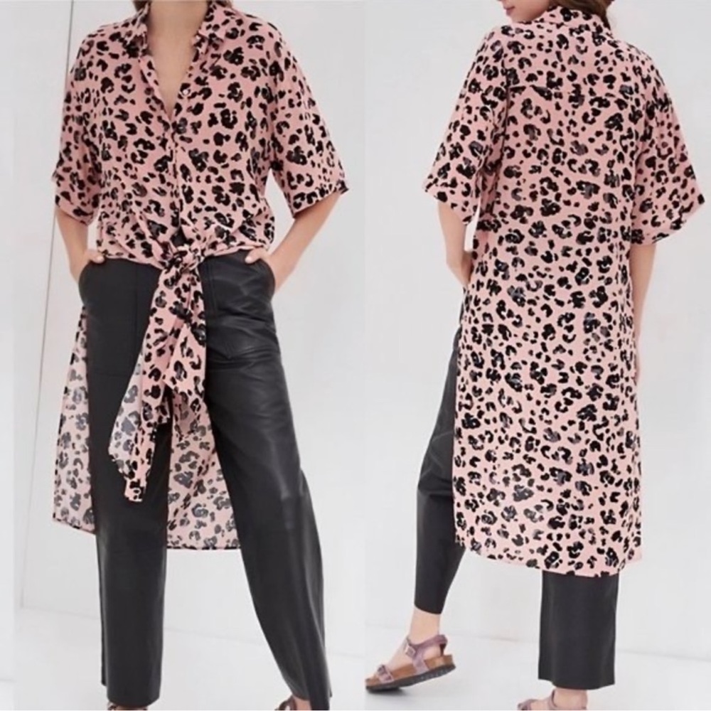 Maeve by Anthropologie Leopard Tunic Shirt